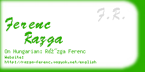 ferenc razga business card